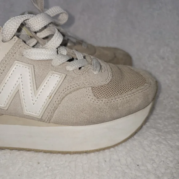 New Balance Womens 574 Stacked Platform Driftwood WL574ZSM - Picture 8 of 15